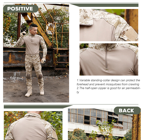 Τακτικό στρατιωτικό πουκάμισο αγώνα βατράχων ατόμων, μπλούζα Camo πολυεστέρα 100%, μακρύ πουκάμισο μανικιών Camo