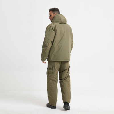 Winter Military Coat For Men And Women Regular Fit Green Zippered Long Sleeve Cotton Lined Jacket