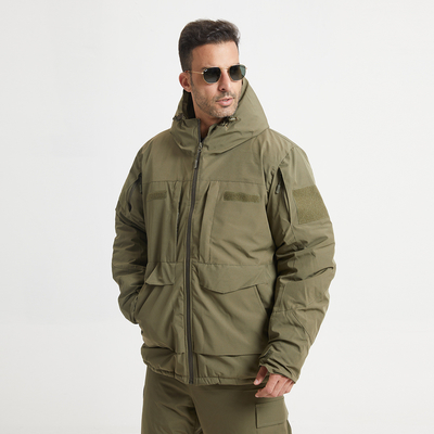 Winter Military Coat For Men And Women Regular Fit Green Zippered Long Sleeve Cotton Lined Jacket