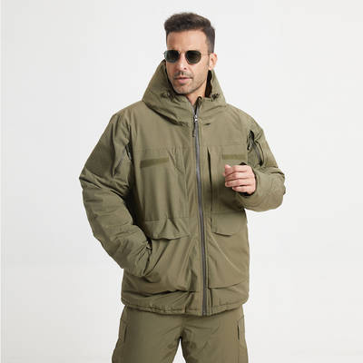 Winter Military Coat For Men And Women Regular Fit Green Zippered Long Sleeve Cotton Lined Jacket